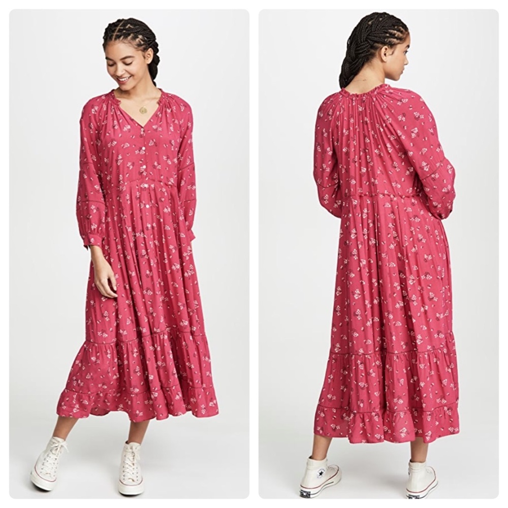 Hatch Myra Dress Azalea Canterbury Bloom Floral Pink Size 0